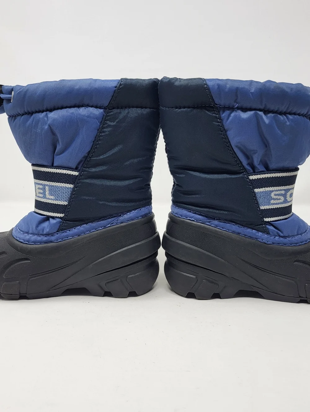 SOREL Cub Snow Boot Blue Black Warm Lining Pull On‎ Unisex Size 9